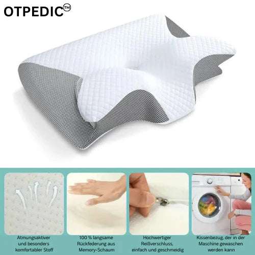 Orthopedic pillow with a memorable butterfly effect