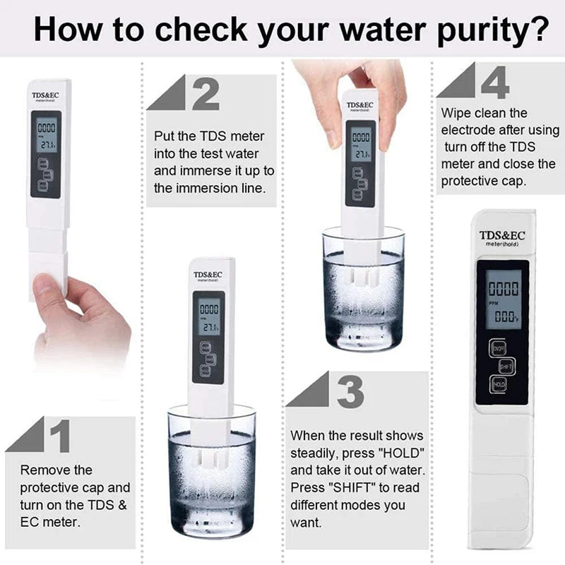 Digital Water Quality Tester TDS EC Meter