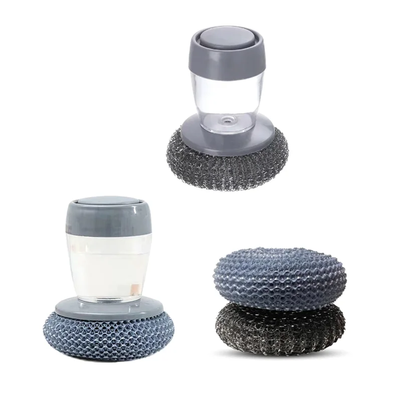 Brush with soap dispenser