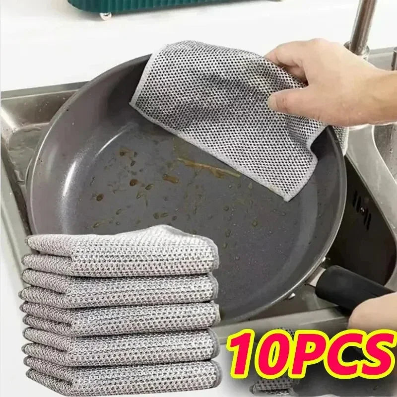 Magic dishcloth made of silver wire 10 pieces