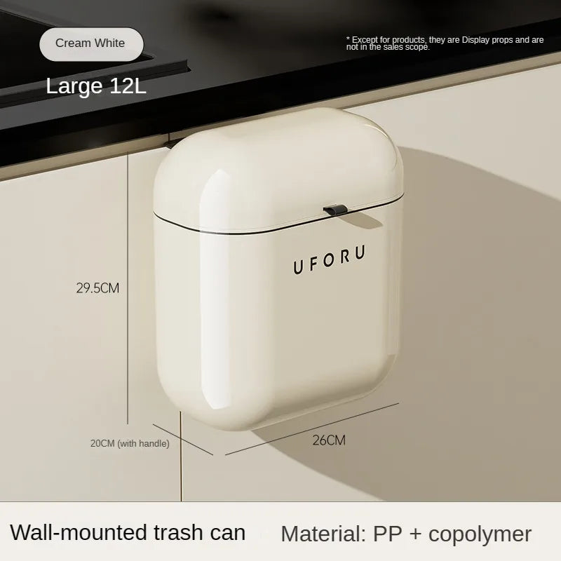 Wall-Mounted Kitchen Trash Bin with Lid (9L / 12L)