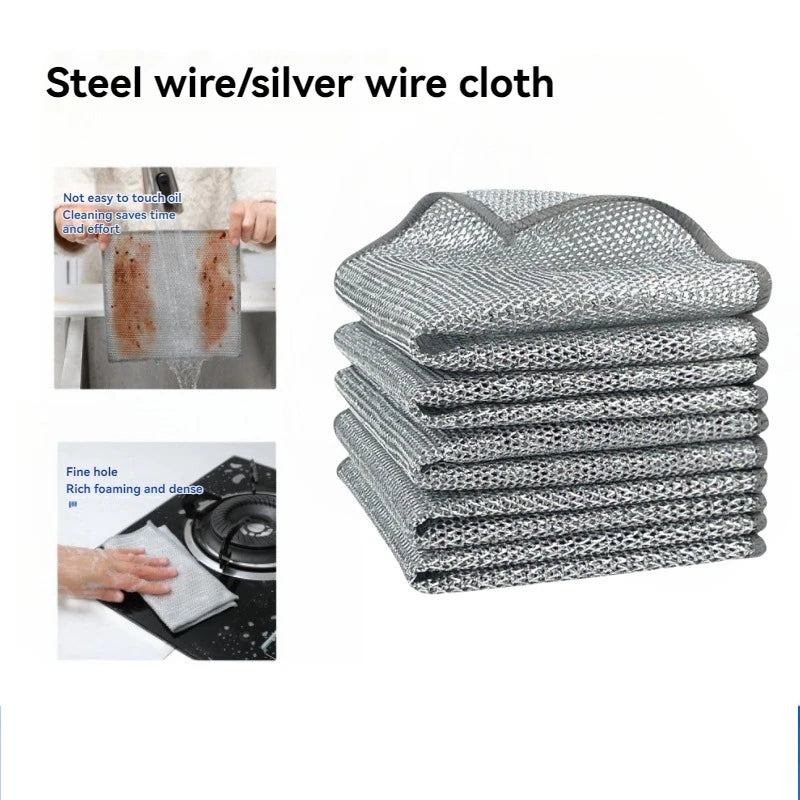 Magic dishcloth made of silver wire 10 pieces