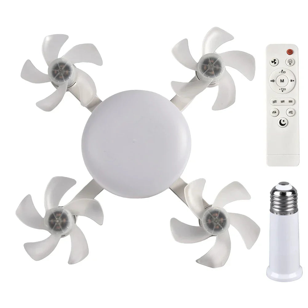 LED Ceiling Fan with Light — Foldable Blades & Remote Control