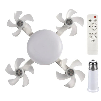 LED Ceiling Fan with Light — Foldable Blades & Remote Control