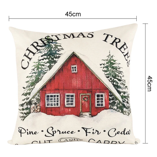 Linen Merry Christmas Cushion Cover