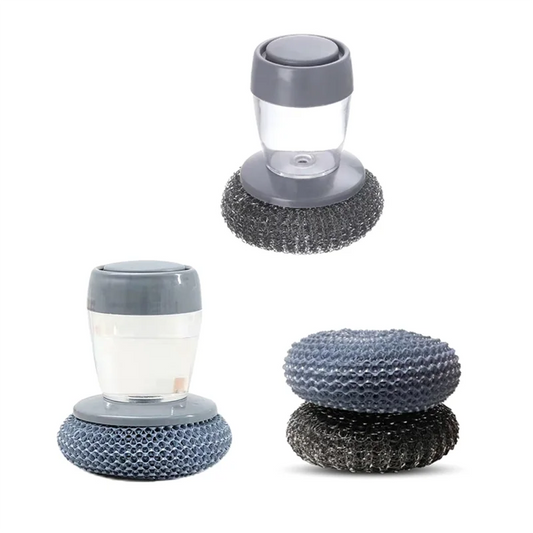 Brush with soap dispenser