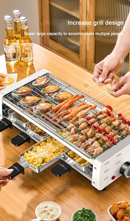 Smokeless Electric Barbecue  Raclette Pan BBQ Teppanyaki Grill Oven Non-Stick Pan Griddle Mini Barbecue