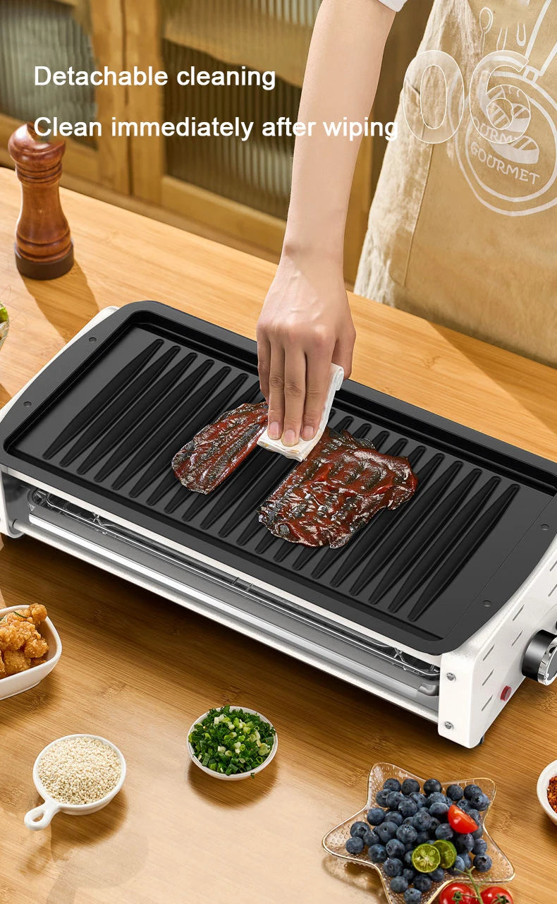 Smokeless Electric Barbecue  Raclette Pan BBQ Teppanyaki Grill Oven Non-Stick Pan Griddle Mini Barbecue