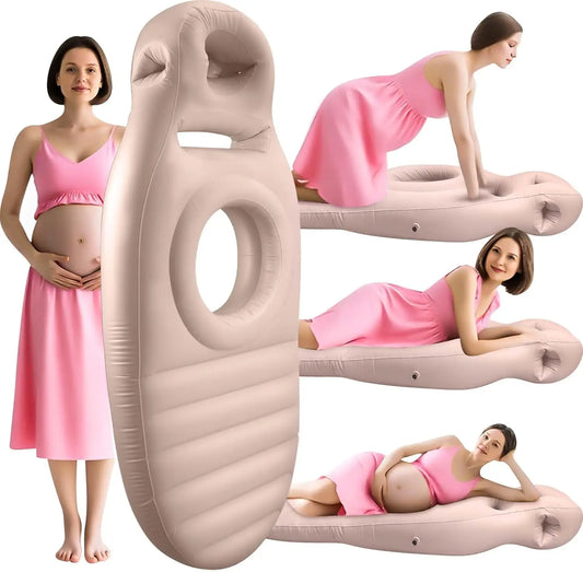 Inflatable Maternity Pillow with Belly Button Hole