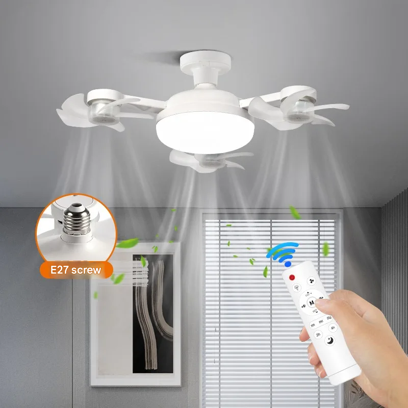 LED Ceiling Fan with Light — Foldable Blades & Remote Control
