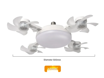 LED Ceiling Fan with Light — Foldable Blades & Remote Control