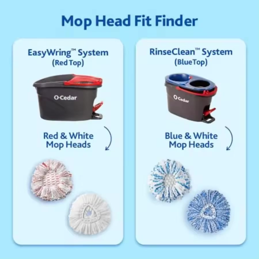 Microfiber Spin Mop Refill Head — 2-Pack, Universal Fit