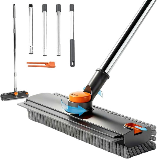 3-in-1 Floor Scrub Brush with Long Handle