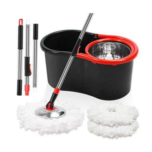 360° Spin Mop & Bucket Set — Self-Wringing Microfiber Floor Cleaner